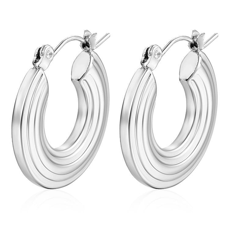 Wholesale Vintage Large Disc Spiral 18K Stainless Steel Earrings ACC-ES-MuShan012
