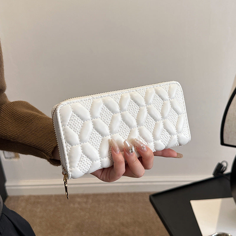 Wholesale PU Embroidery Thread Long Zipper Wallet ACC-WT-Kuans011