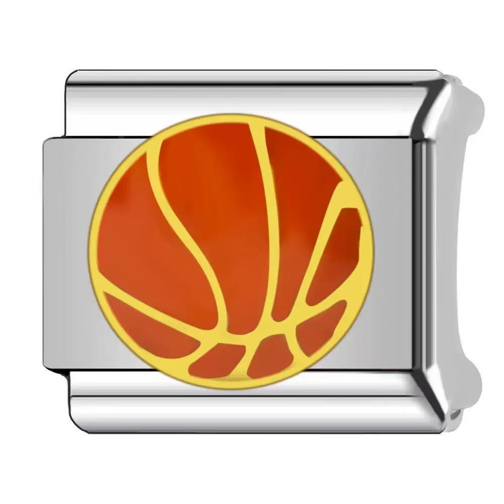 Wholesale Italian Charm Bracelet 9mm DIY Football Sports Series  Creative Stainless Steel Composable Bracelet