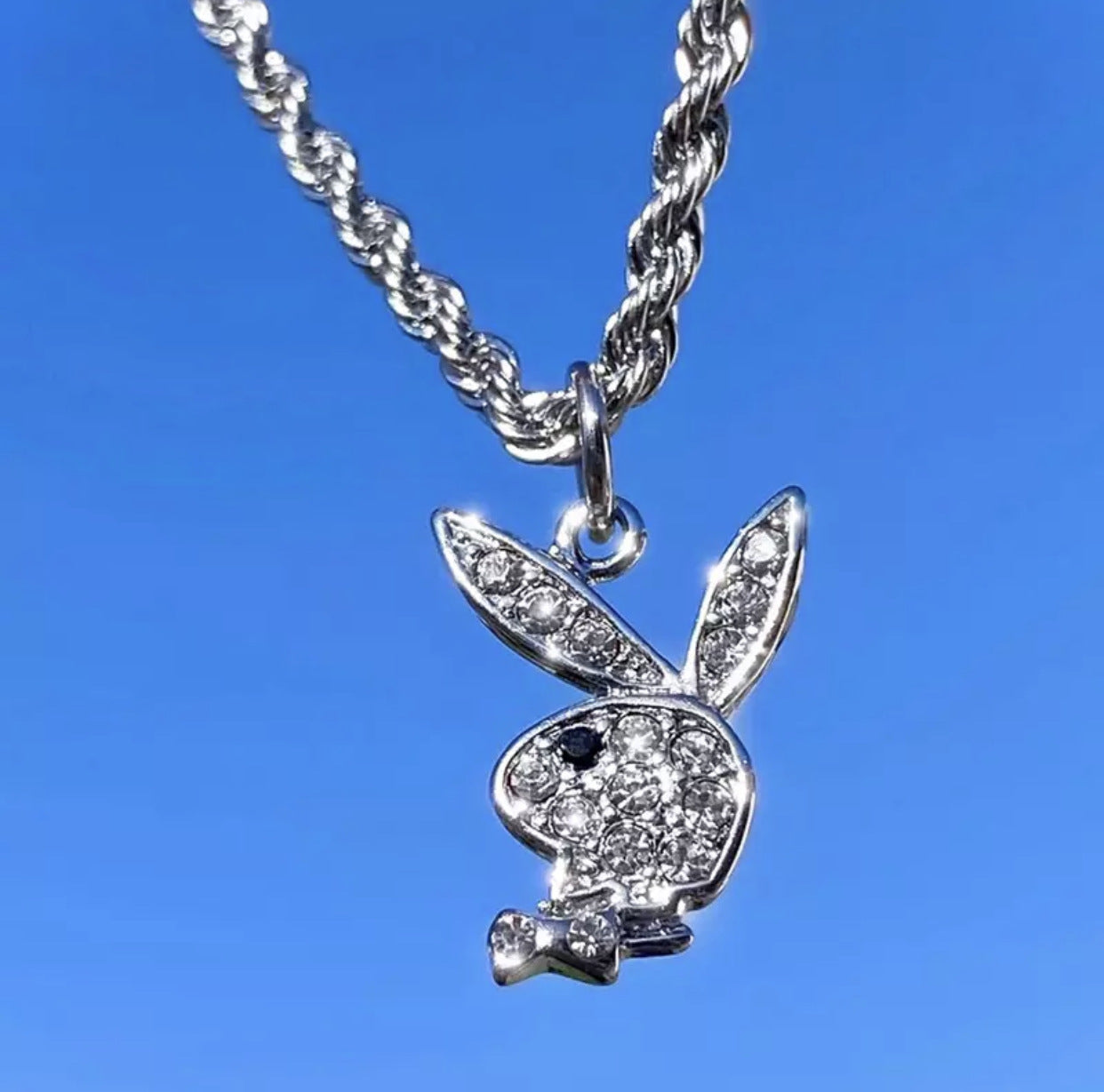 Wholesale  stainless steel rabbit Hip-hop necklace