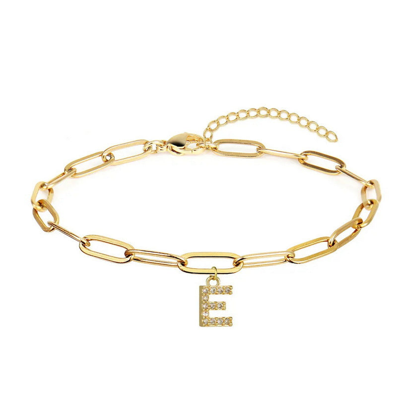 Wholesale 26 Letters Diamond Alloy Bracelet ACC-BT-YingHao003