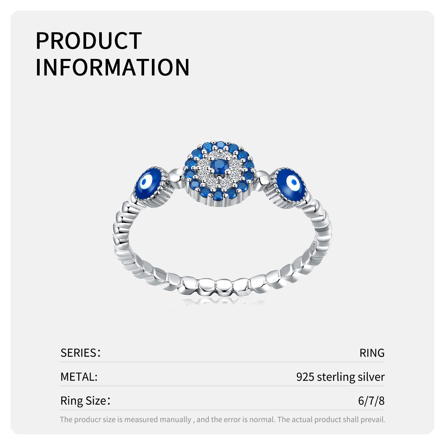 Wholesale Demon Eye Ring S925 Sterling Silver Inlaid Zircon Oil Drop Rings ACC-RS-MC022