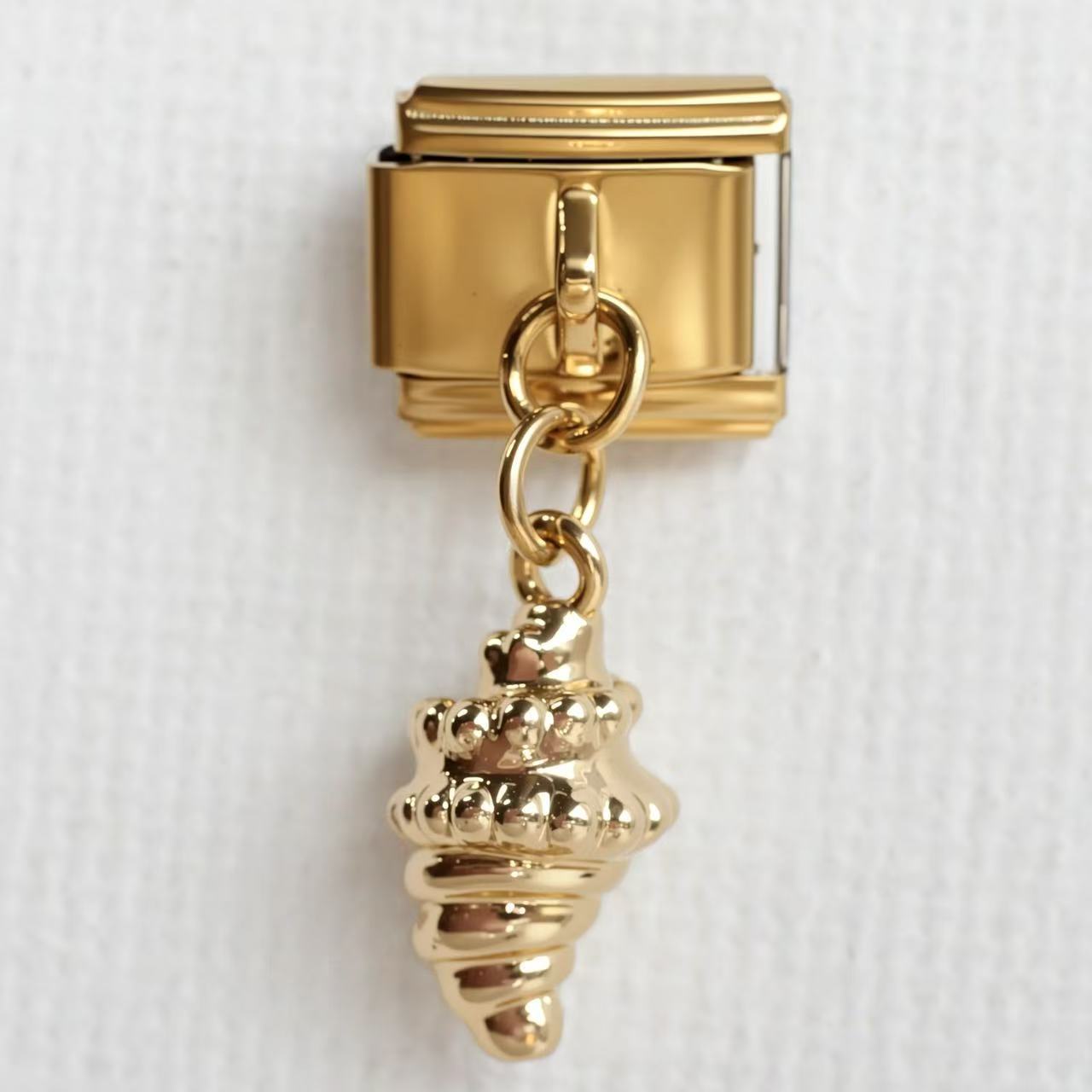 Wholesale Stainless Steel Gold Ocean Style Italian Charm Bracelet Unisex Elastic Jewelry Gift Everyday Wear