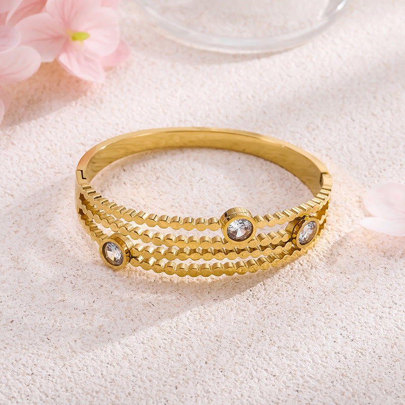 Wholesale Light Luxury Niche 18k Diamond Bracelet ACC-BT-Liyan006