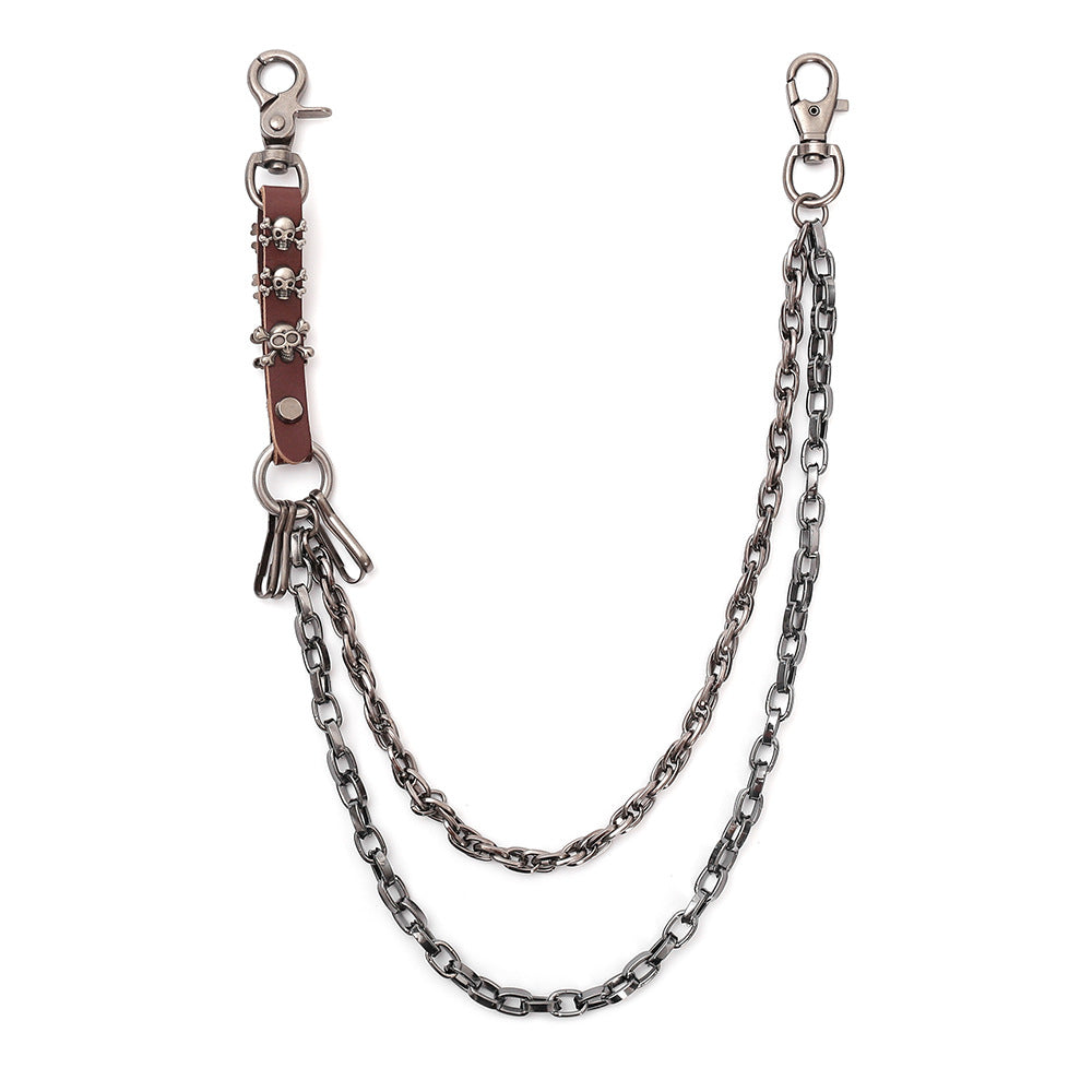 Wholesale Metal punk skull waist chain