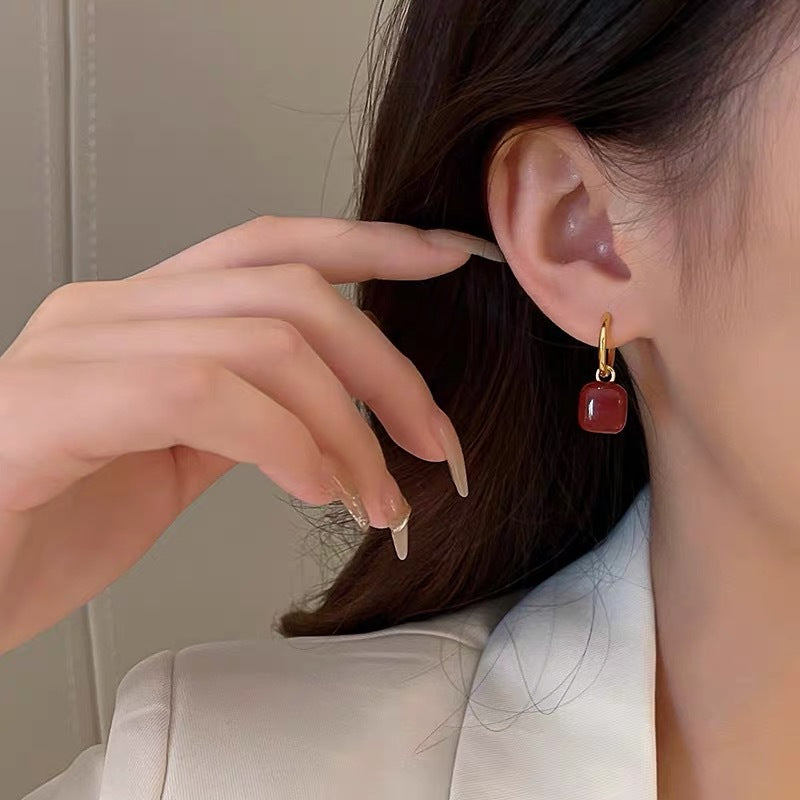 Wholesale Drip Glaze Red Earrings ACC-ES-HaoWen018