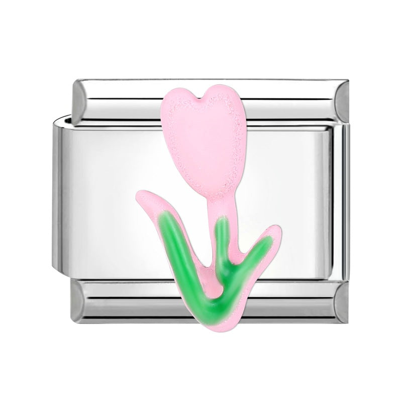 Wholesale Italian Charm Bracelet 9mm DIY Splicing Bow Stainless Steel Composable Bracelet