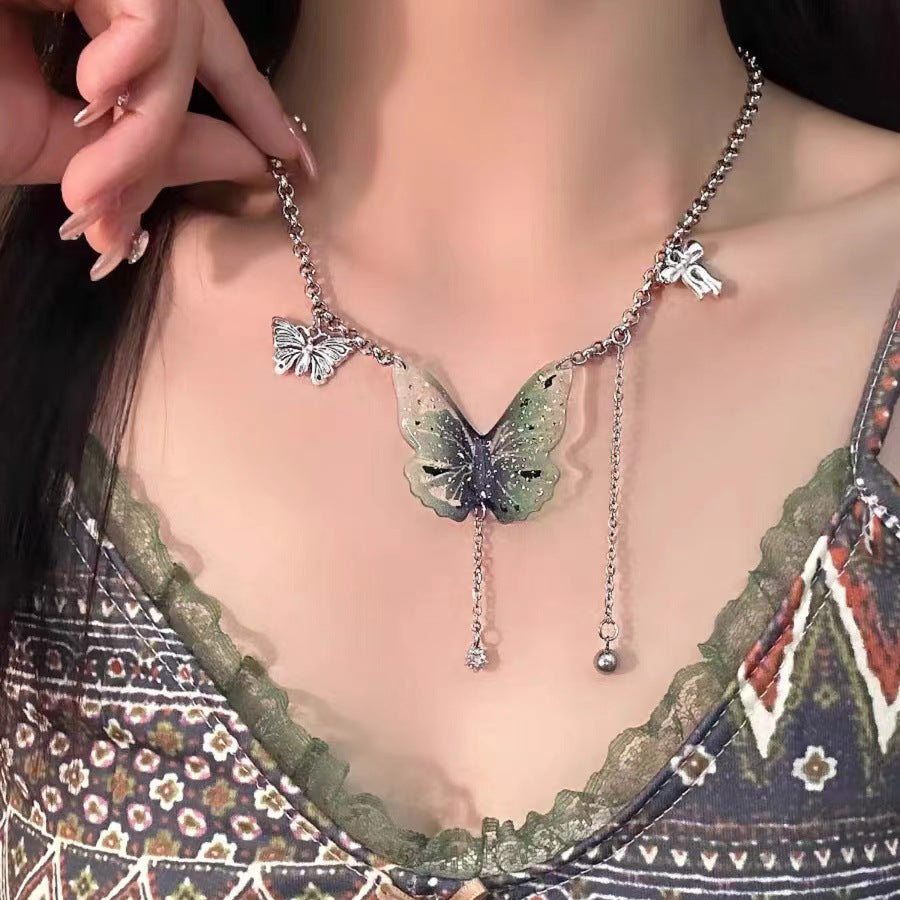 Wholesale Red Velvet Butterfly Tassel Necklace ACC-NE-Niqi001