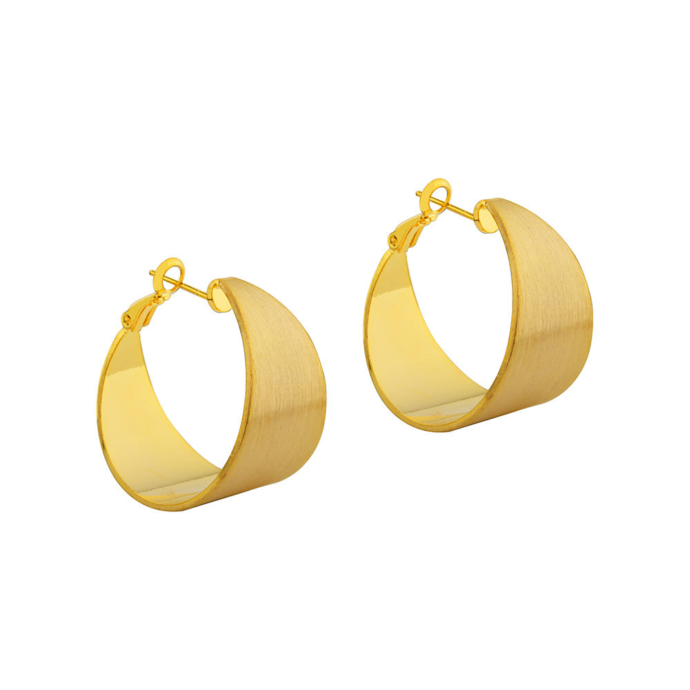 Wholesale  Exaggerated Personality Wide Noodles Wire-brushed Earrings