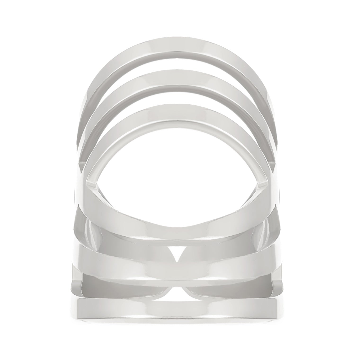 Wholesale stainless steel hollow geometric oval baroque open ring