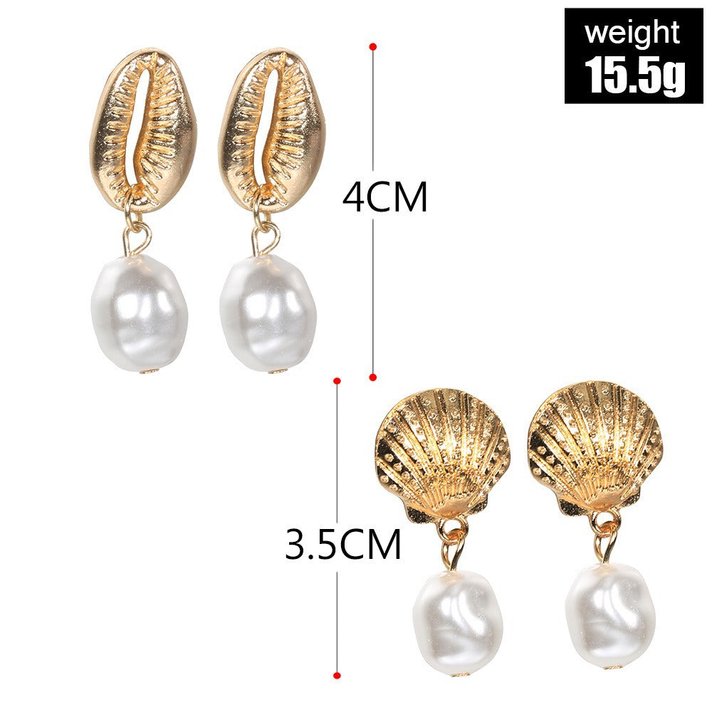 Wholesale pearl shell earrings