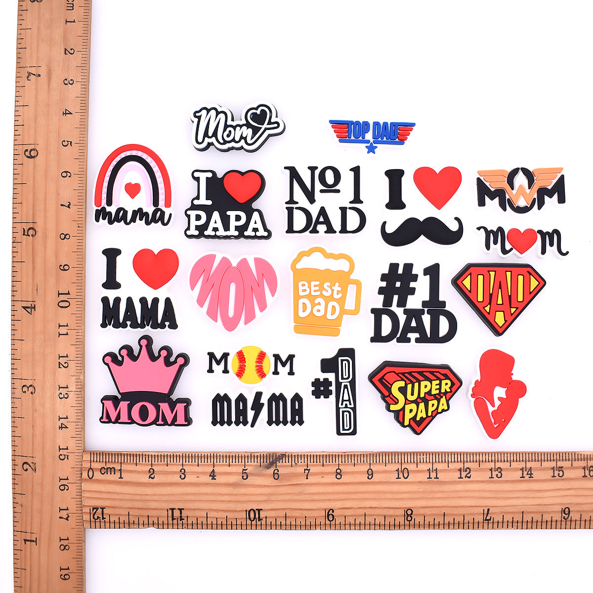 Wholesale Random 100pcs Super Parents Shoe Buckle Father's Day Decoration Shoes Charms Mother's Day ACC-SC-RYY031