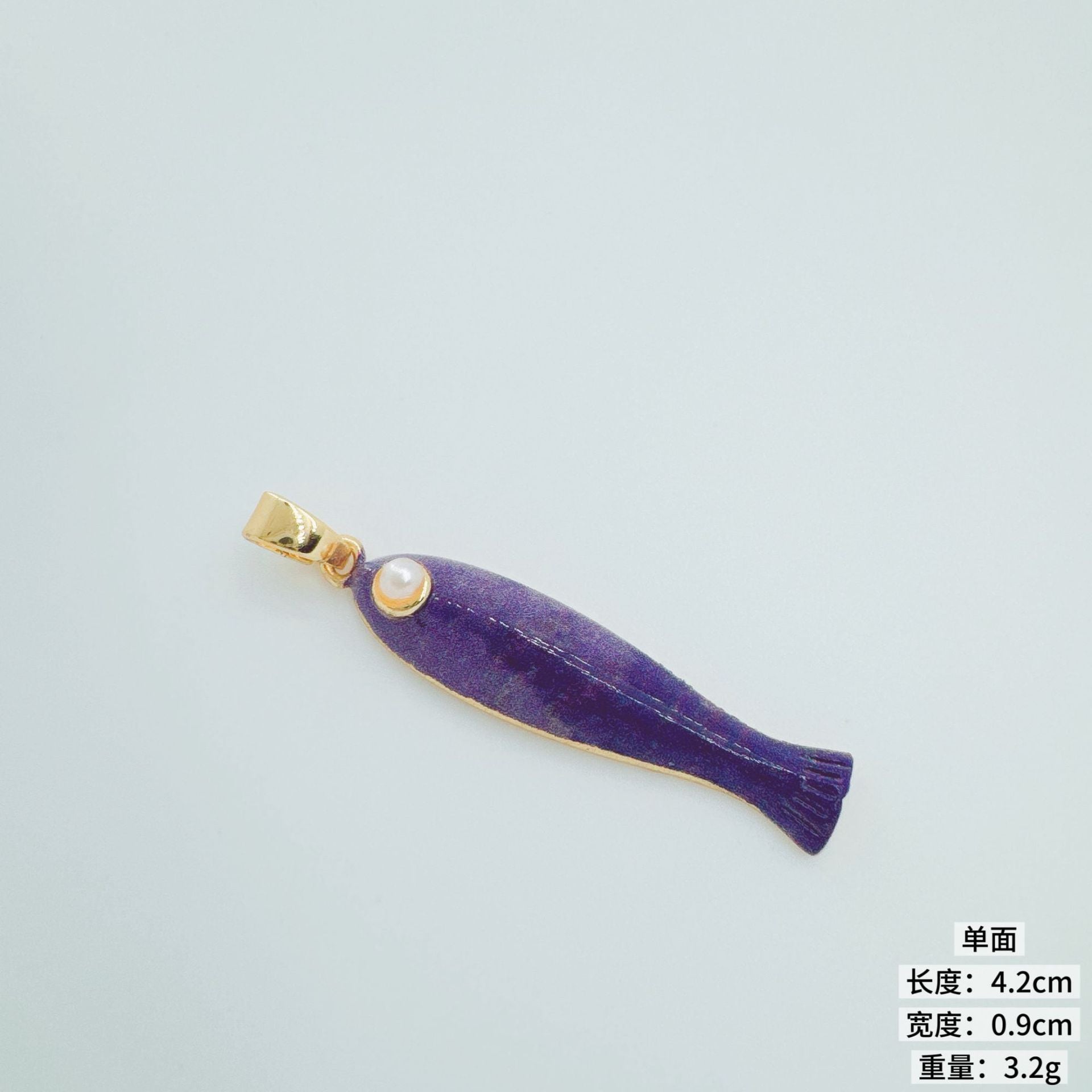 Wholesale Ocean Series Fish Pendant Gold Plated Copper DIY Jewelry Accessory