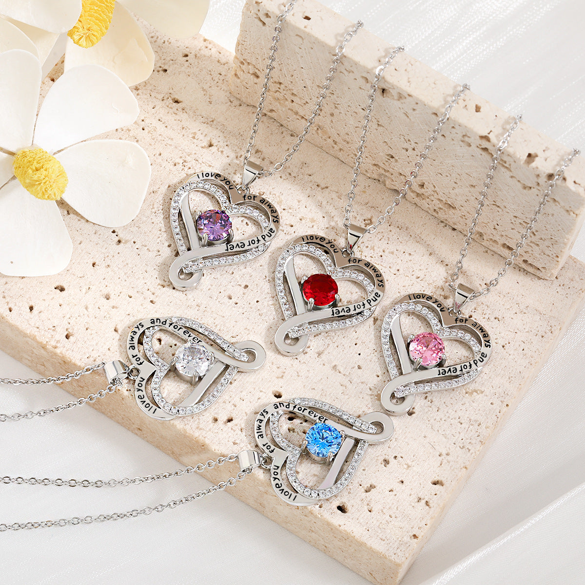 Wholesale Double Layer  Twelve Stars Stone Series Love Necklace
