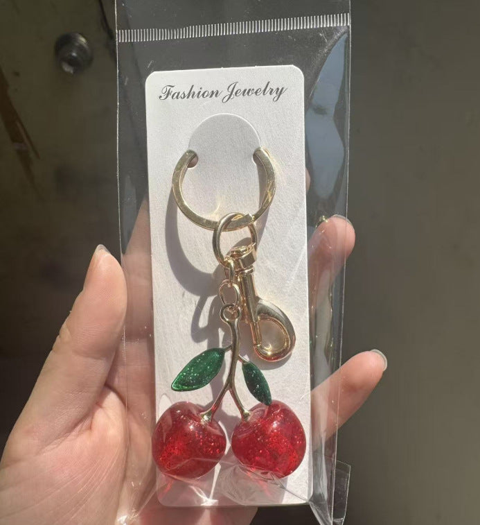 Wholesale Cherry Keychain Acrylic Fashion Accessory Sweet Girl Style Bag Charm