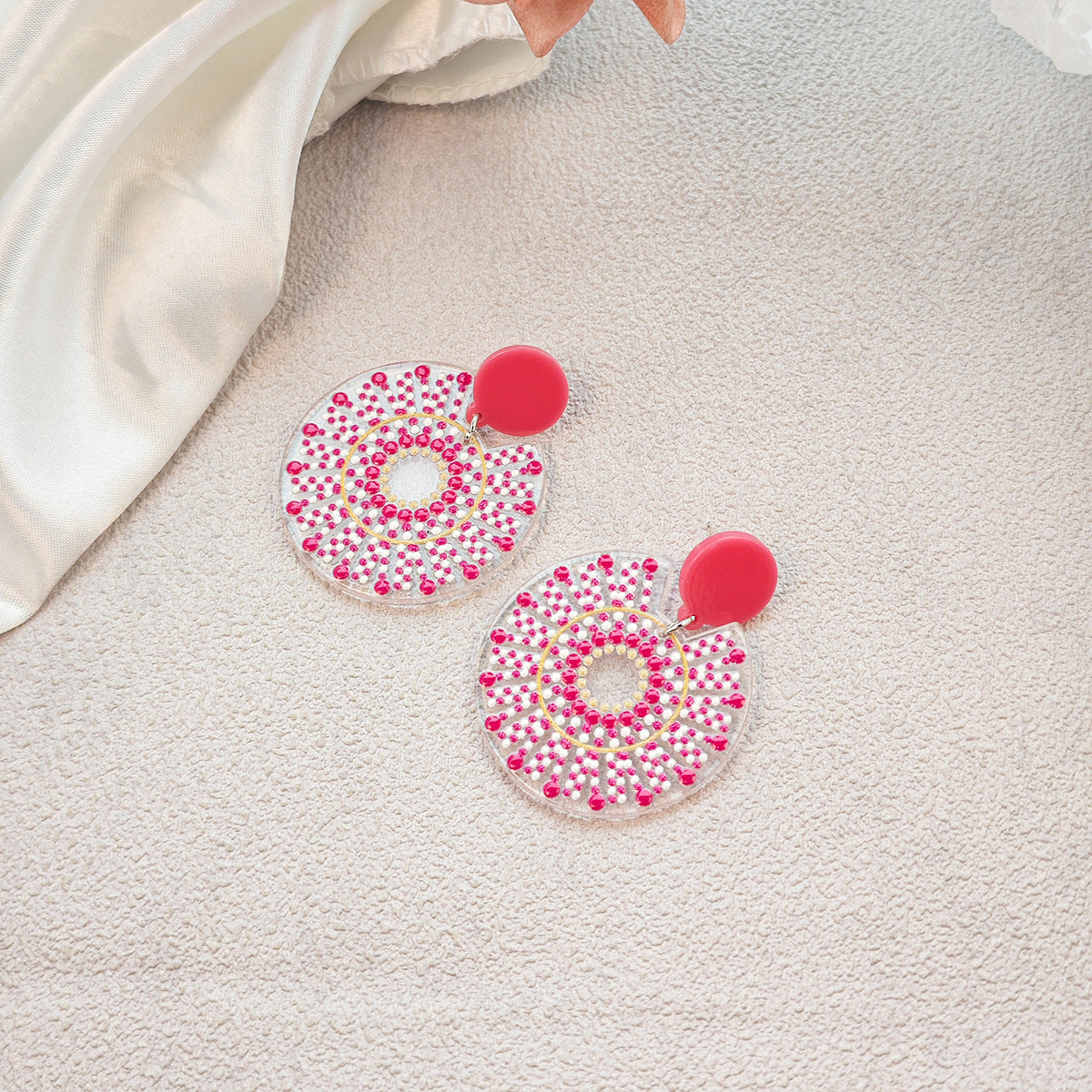 Wholesale Bohemian Style Retro Flower Acrylic Earrings