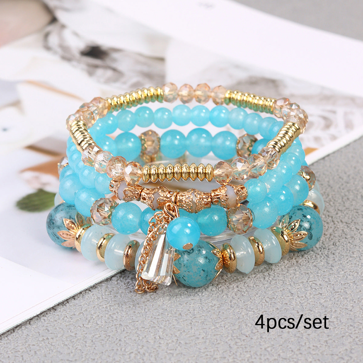 Wholesale Bohemian Crystal Pendant Glass Bracelet ACC-BT-Lijie005