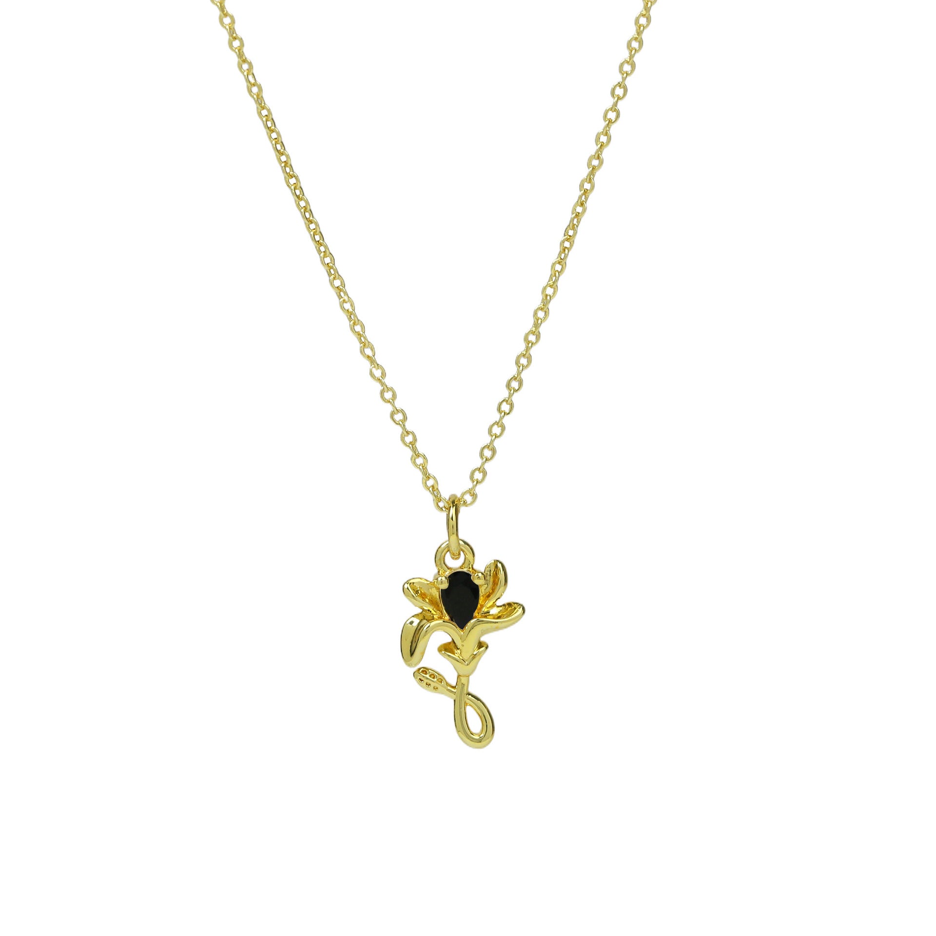 Wholesale Cute little zircon flower pendant necklace