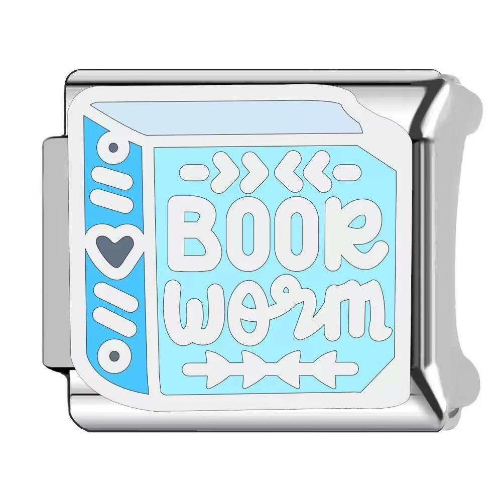 Wholesale  Italian Charm Bracelet 9mm DIY dripping paint Creative Stainless Steel Composable Bracelet