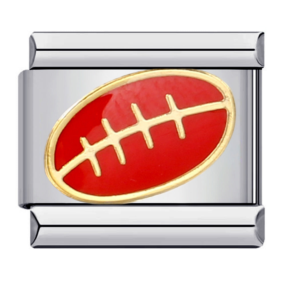 Wholesale Italian Charm Bracelet 9mm DIY Splicing Removable Red Element Stainless Steel Composable Bracelet