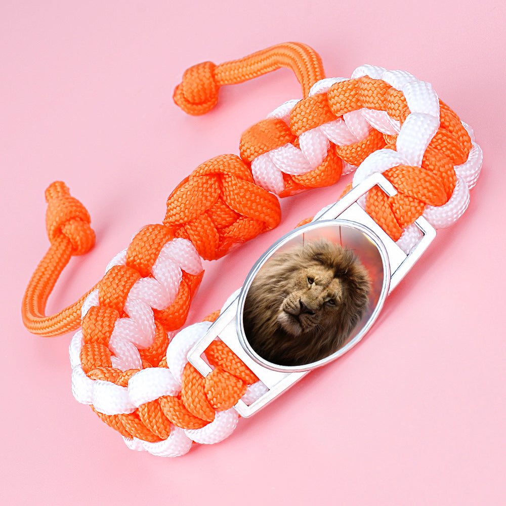 Wholesale Braided animal lion adjustable bracelet