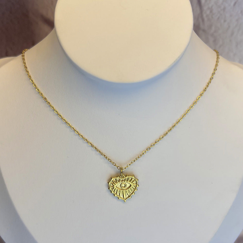 Wholesale Gold Evil Eye Necklace Stainless Steel Plated 18k Necklaces ACC-NE-Youbi005