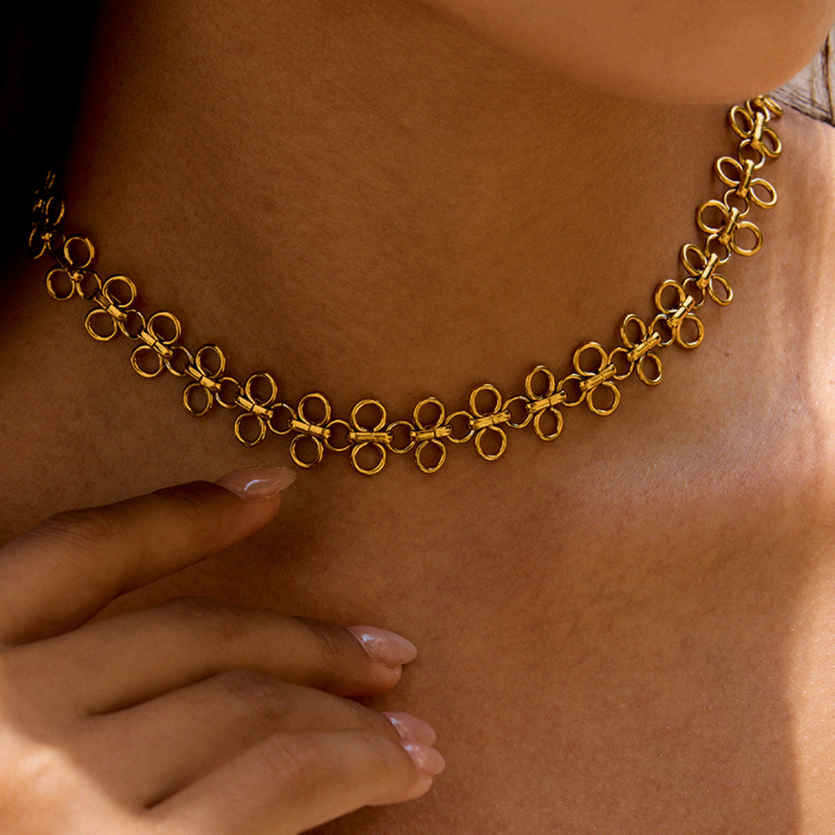 Wholesale Stainless Steel Four-Leaf Clover Necklace