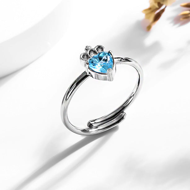 Wholesale 2PCS Titanium steel heart-shaped zircon ring