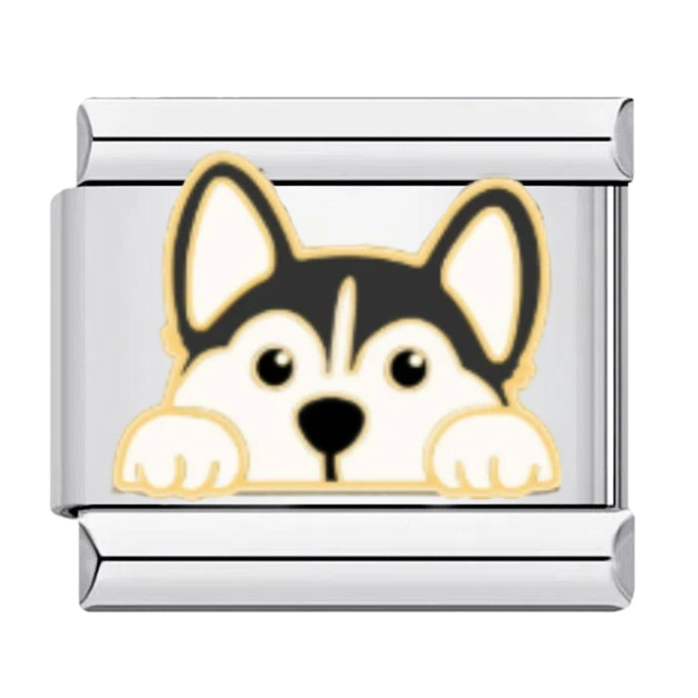 Wholesale Dog Pattern Italian Charms Bracelet Original Design Titanium Steel DIY Jewelry Accessory Gift