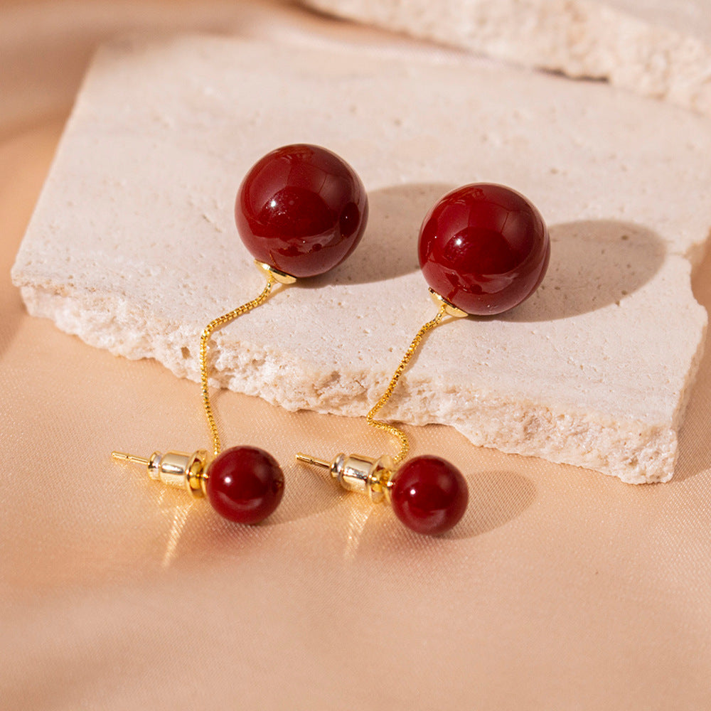 Wholesale long pearl tassel earrings  elegant earrings