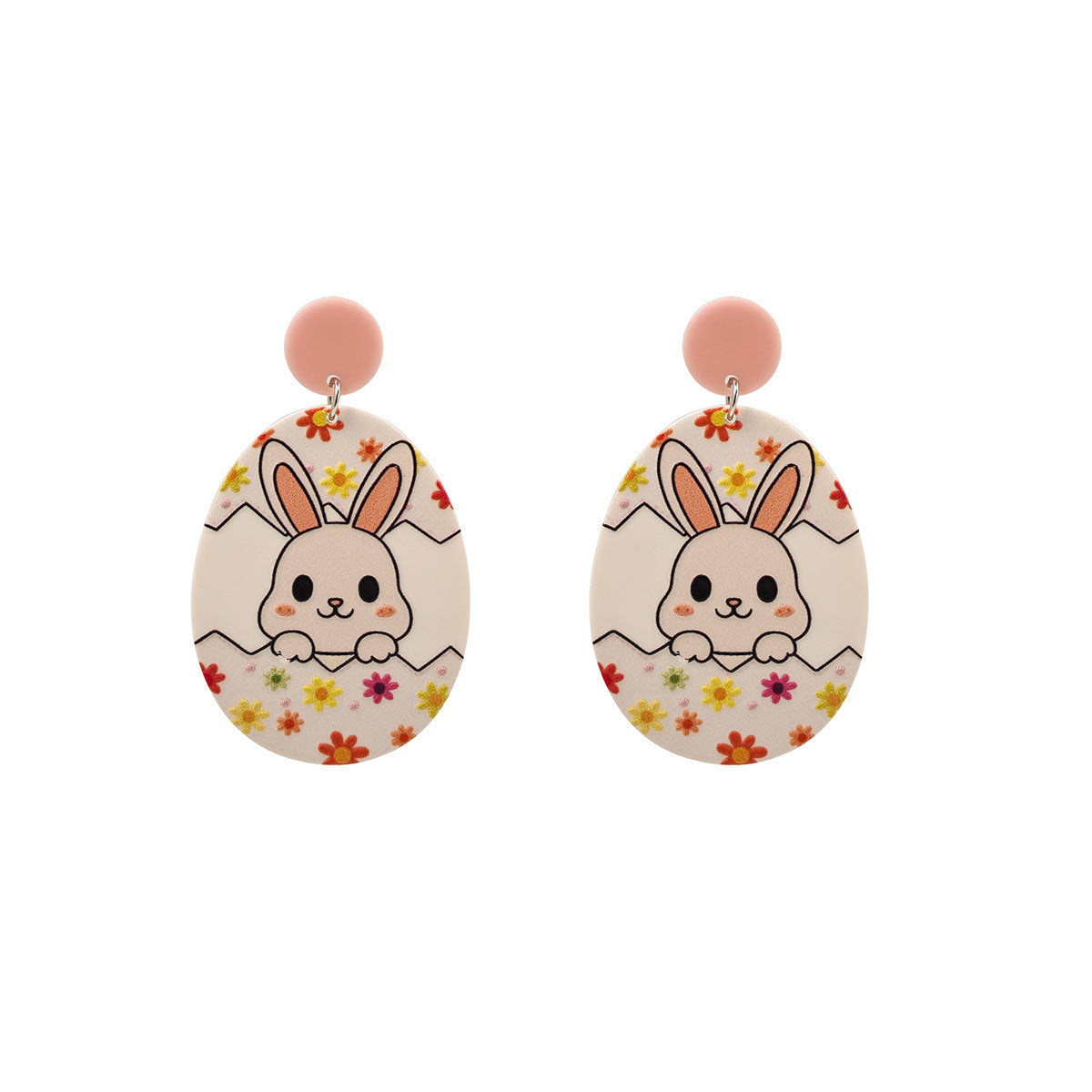 Wholesale Vintage Cartoon Bunny Easter Acrylic Earrings
