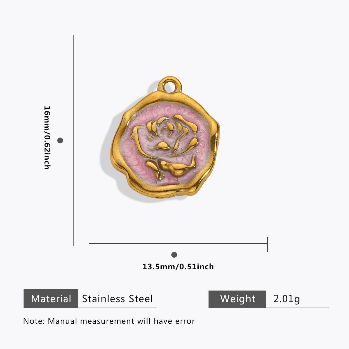 Wholesale 5pcs Stainless steel 18K vacuum plating color  flower pendant