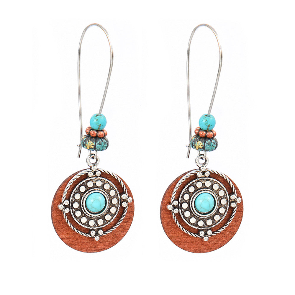 Wholesale Ethnic Style Geometric Acrylic Turquoise Earrings for Women Fashion Jewelry