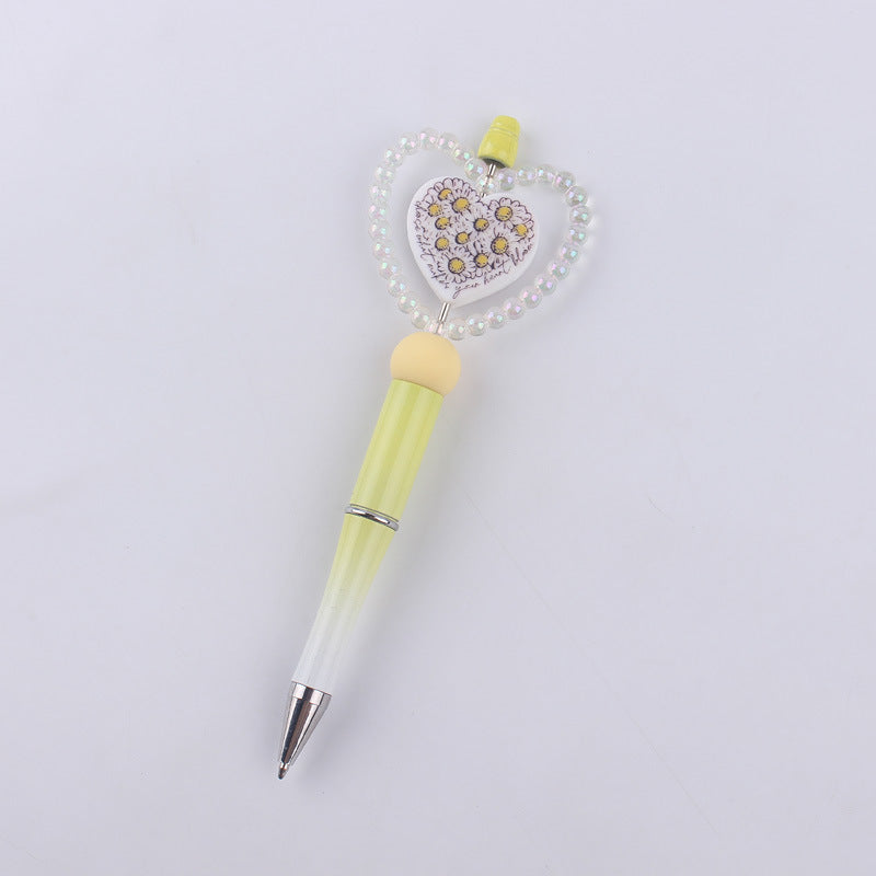 Wholesale creative cartoon love series silicone beaded pen  ballpoint pen