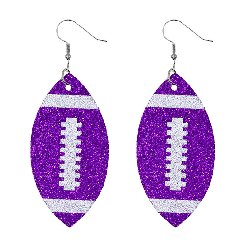 Wholesale  Creative Rugby Sequin Earrings