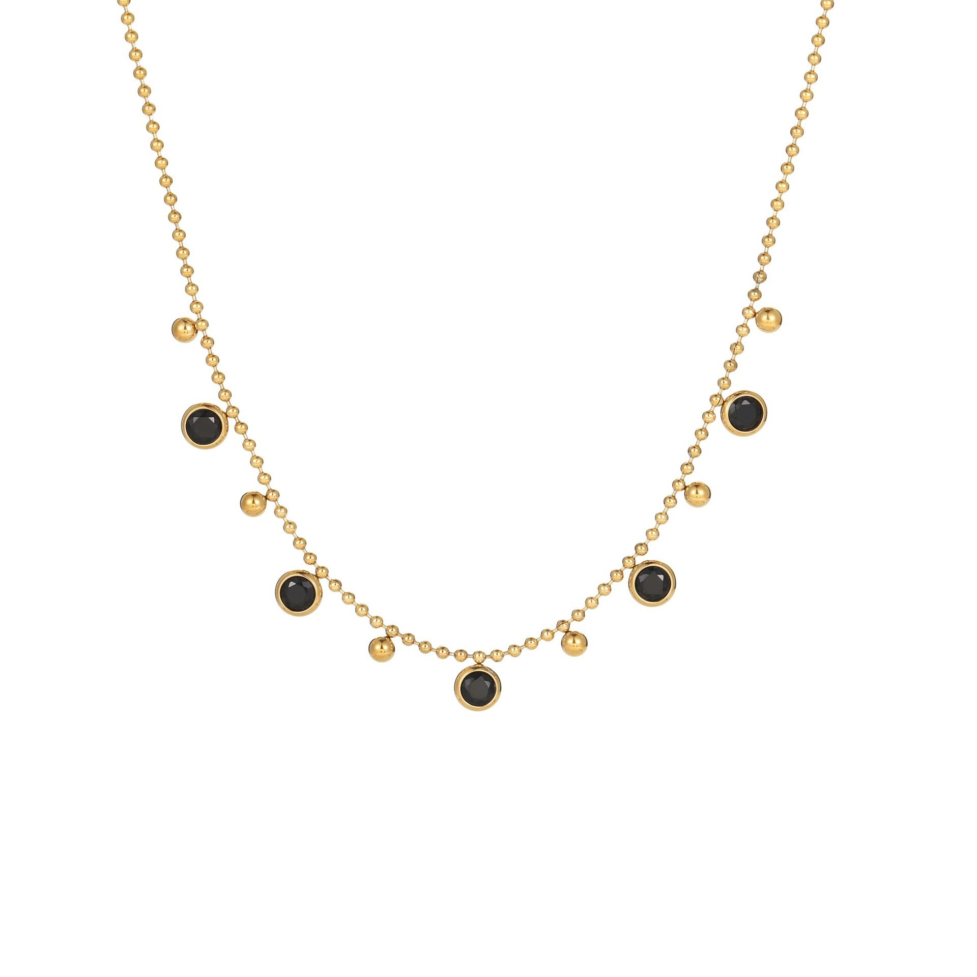 Wholesale Zircon Tassel Stainless Steel Necklace