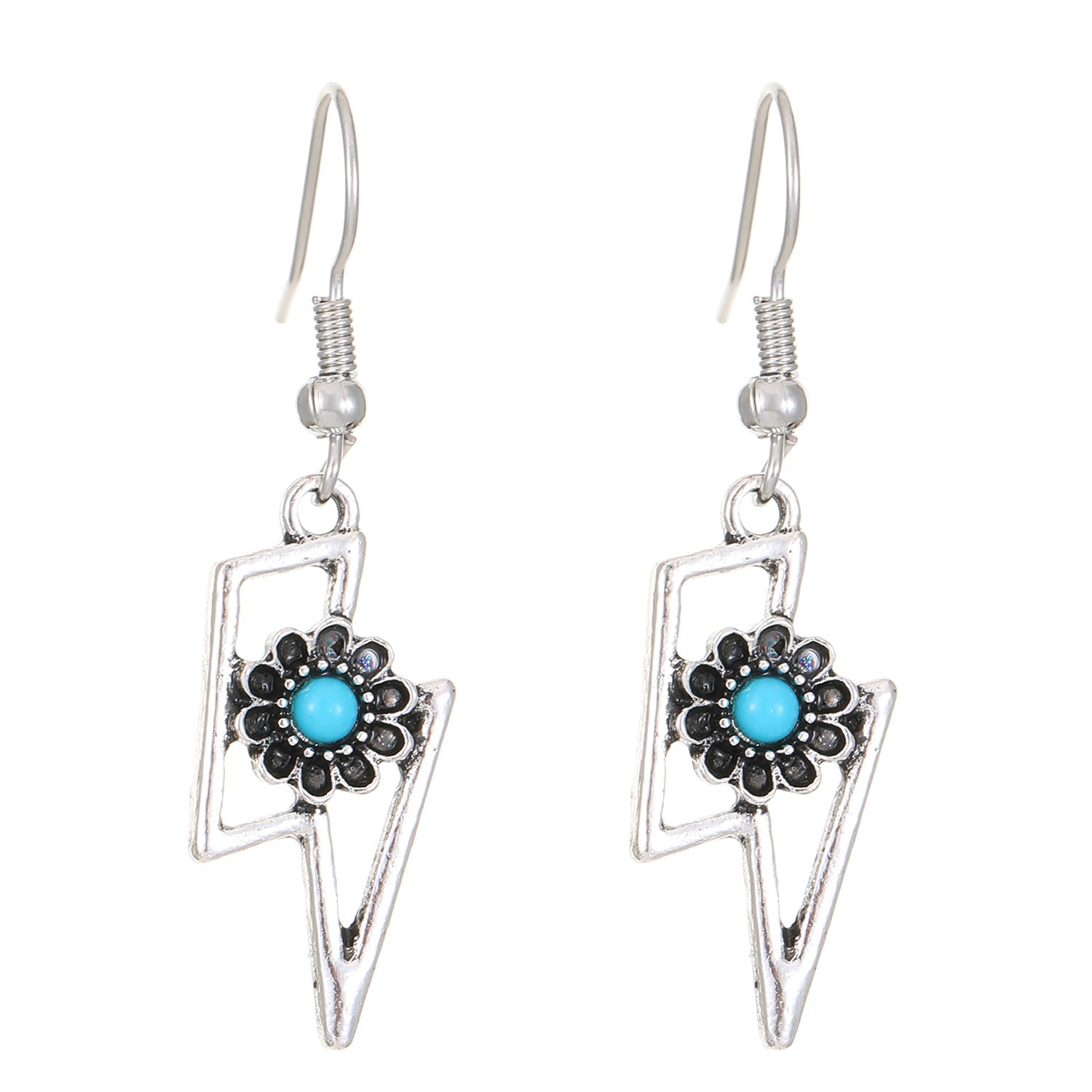 Wholesale  Retro Bohemian Turquoise Hollow Earrings