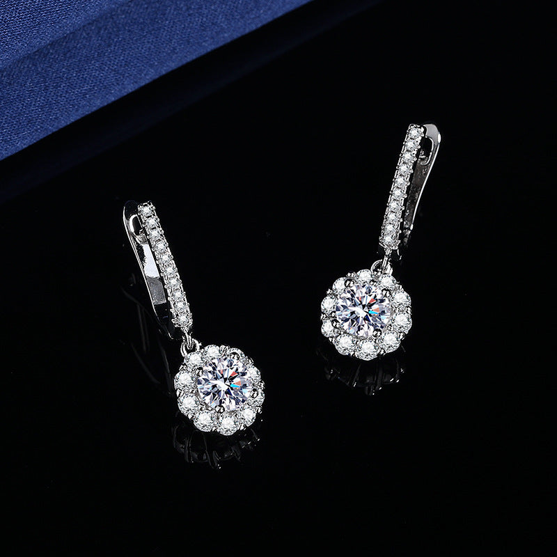 Wholesale Moissanite Flower Earrings