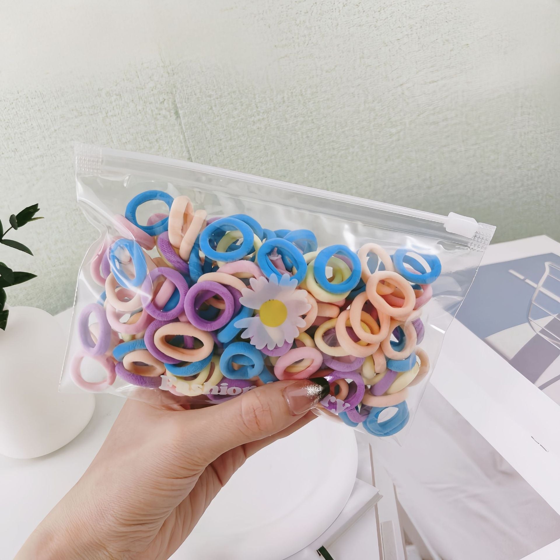 Wholesale 100pcs Children's Hair Tie Rubber Band Towel Ring Small Hair Scrunchies  ACC-HS-Mengz003