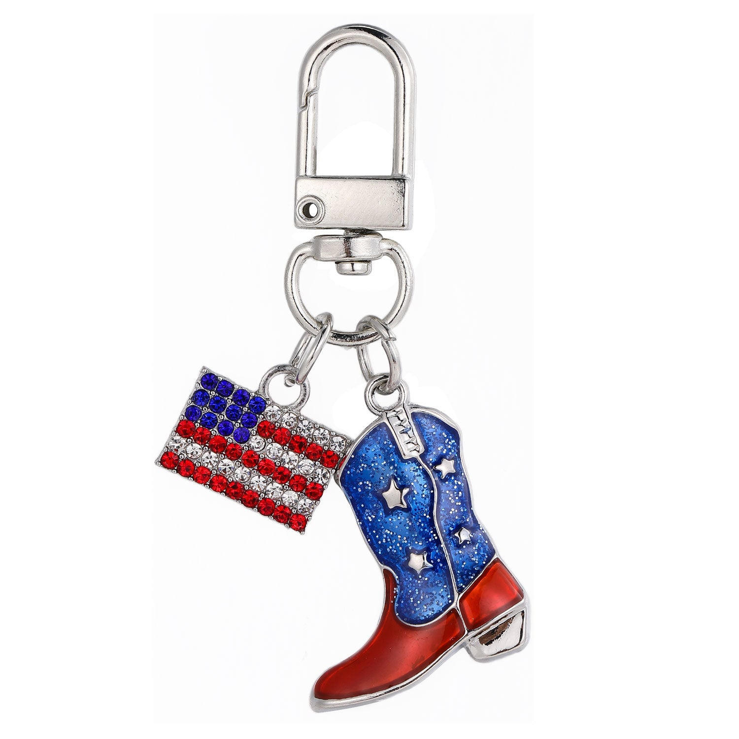 Wholesale Independence Day Elements Red White Blue Flag Alloy Keychain