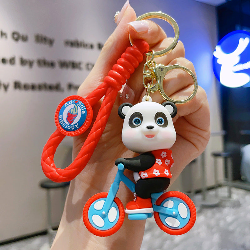 Wholesale Cartoon Cycling Panda PVC Keychain Cute Keychain ACC-KC-ShuoT015