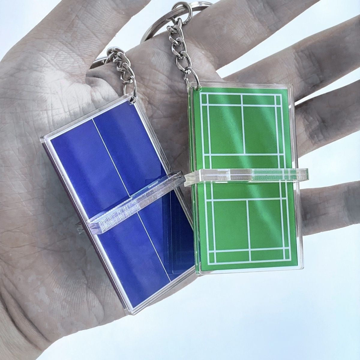 Wholesale Badminton Ping Pong Table Acrylic Keychains ACC-KC-XiaoCha003