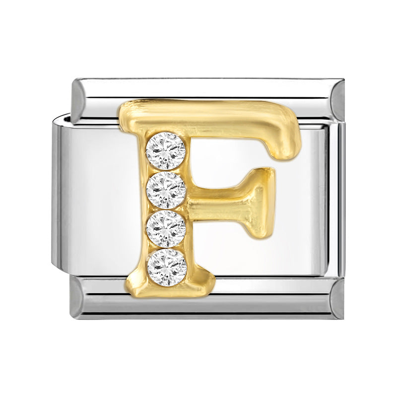 Wholesale 9mm Italian Charm Starter Bracelets DIY Letter Series Stainless Steel Composable Bracelet