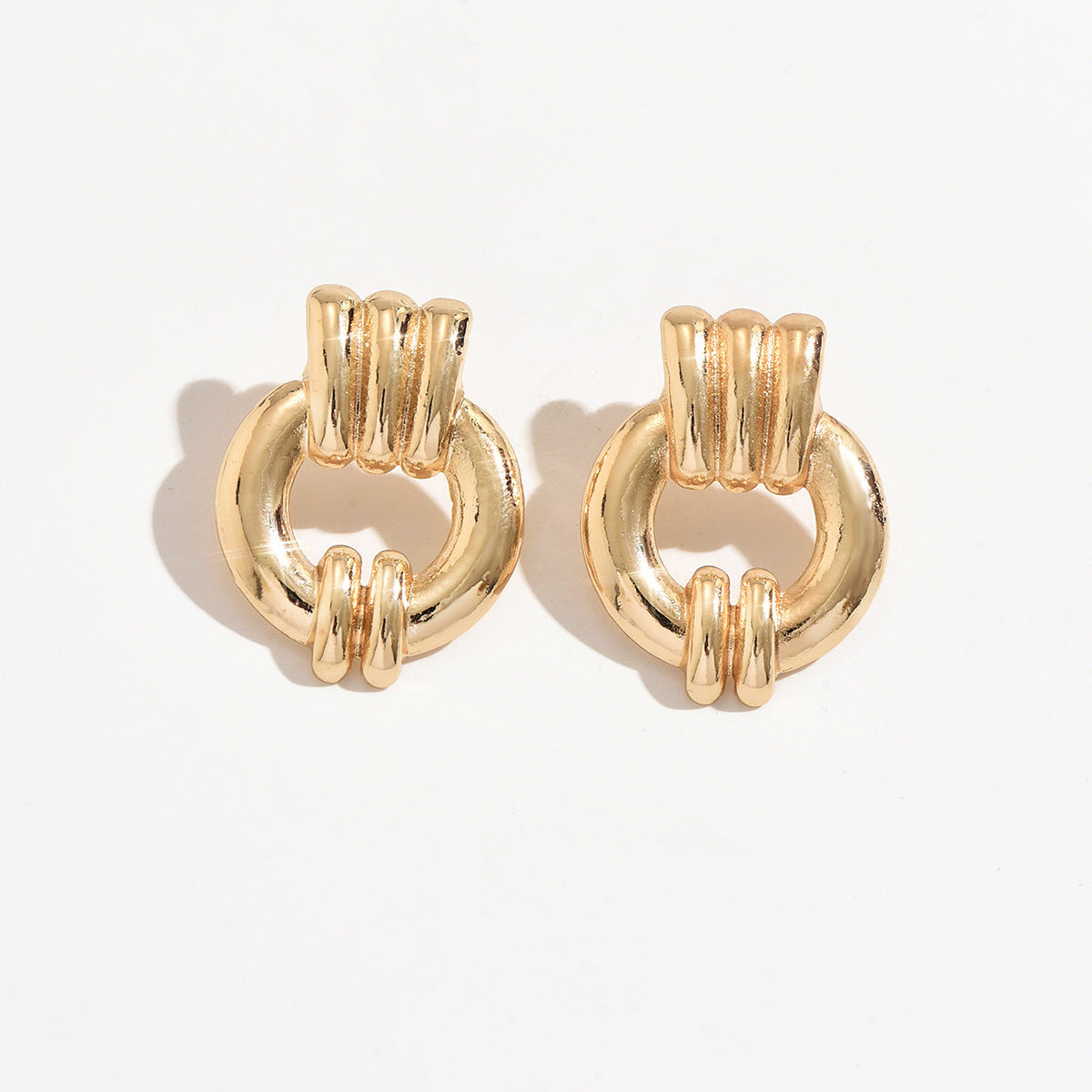Wholesale Geometric Lava Metal Earrings with Star Design - Trendy Jewelry Accessory for Gift Boutique