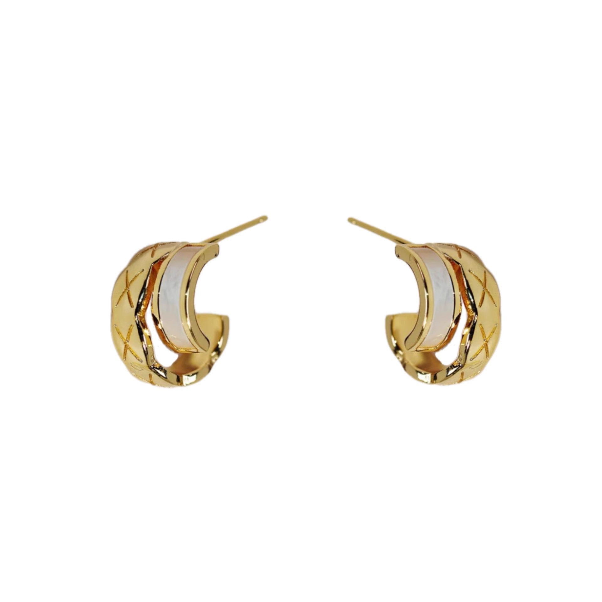 Wholesale  Double-layer C- shaped Unique Earrings
