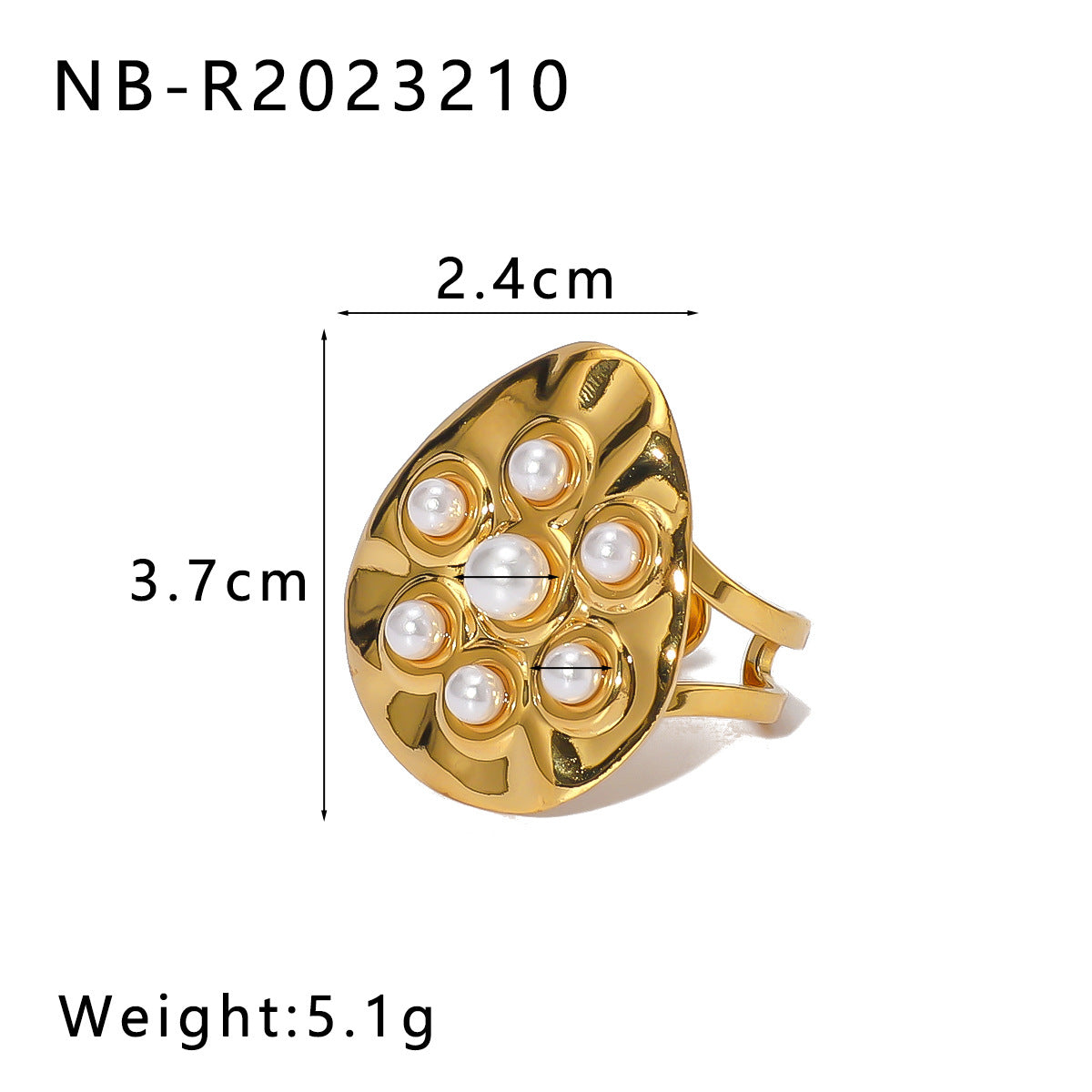 Wholesale 18K Gold Stainless Steel Irregular Round Rings ACC-RS-XinY015