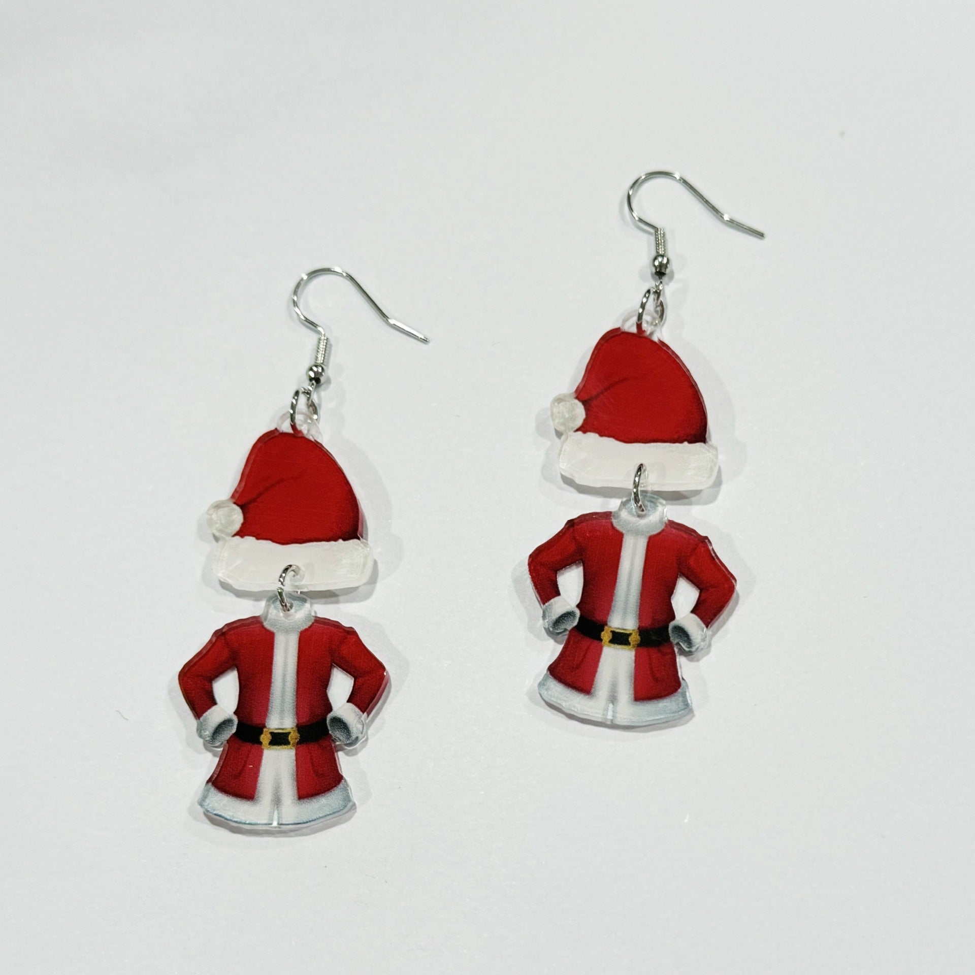 Wholesale  Christmas Charm Santa Claus Costume and Christmas Hat Long Tassel Earrings