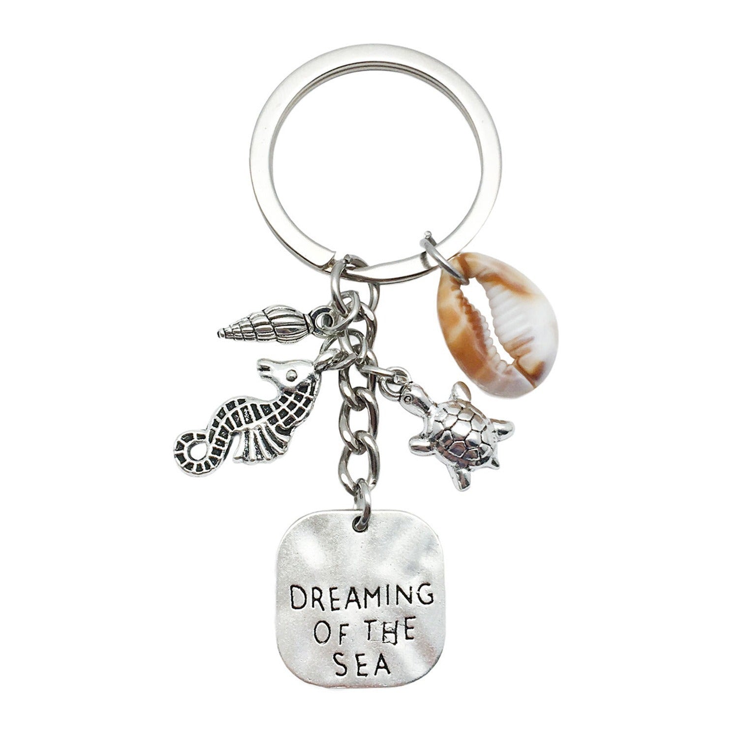 Wholesale Trendy Glowing Seashell Keychain Cute Starfish And Conch Charm For Couples Car Key Accessory Gift