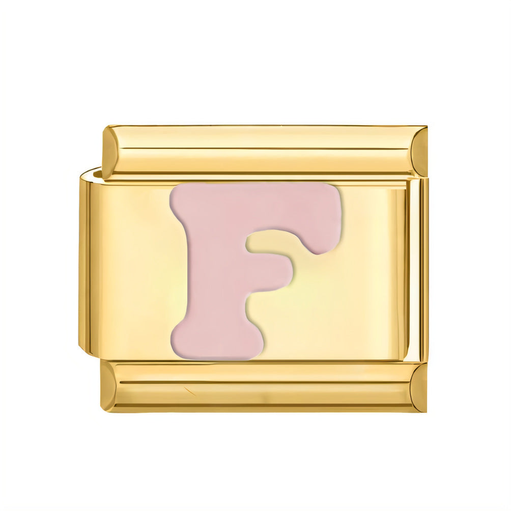 Wholesale ltalian Charms DlY Composable Bracelet Letter Module Stainless Steel DlY Bracelet