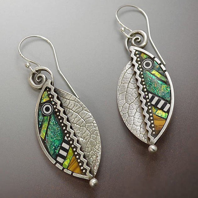 Wholesale geometric long colored glass personality earrings